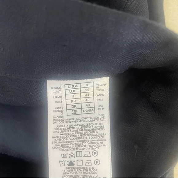 Brooks Brothers Black Pleated Wide-Leg Linen Trousers - 37266 - Picture 11 of 13